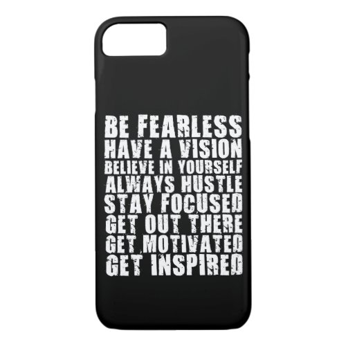 Motivational Words _ Be Fearless Have a Vision iPhone 87 Case