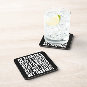 Motivational Words - Be Fearless. Have a Vision Drink Coaster