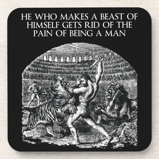 Motivational Words - BEAST Drink Coaster (Front)