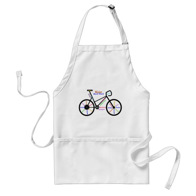 Motivational Words, Biking, Cycling, Bike Adult Apron (Front)