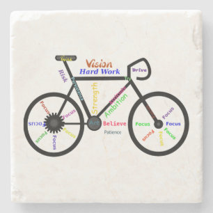 Motivational Words, Biking, Cycling, Bike Men Stone Coaster