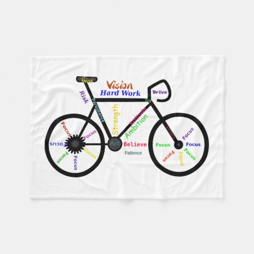 Motivational Words Biking Cycling Bike Mens Fleece Blanket