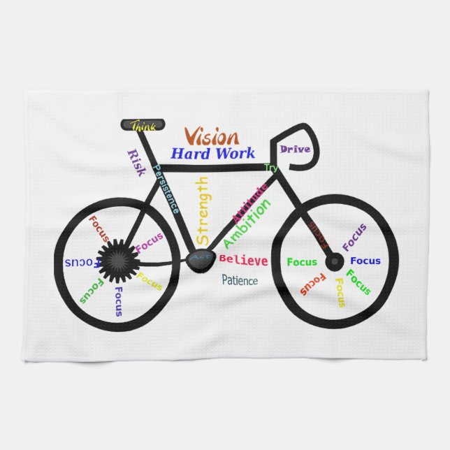 Motivational Words, Biking, Cycling, Bike Men's Kitchen Towel (Horizontal)