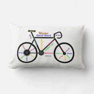 Motivational Words, Biking, Cycling, Bike Mens Lumbar Pillow