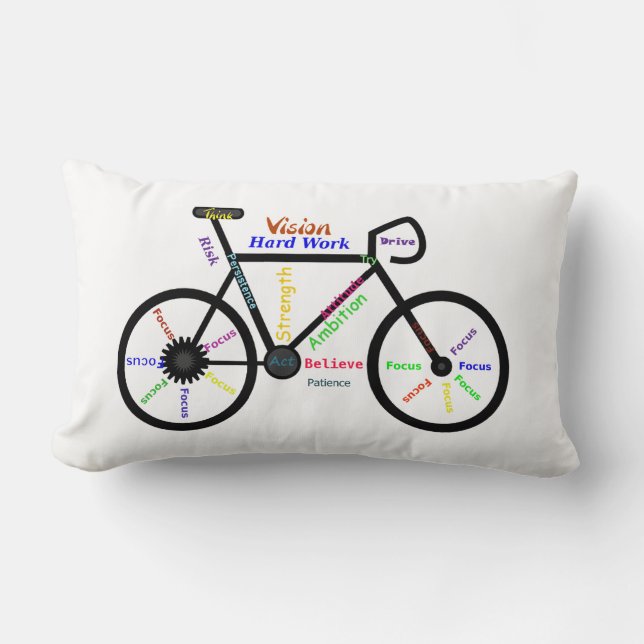 Motivational Words, Biking, Cycling, Bike  Mens Lumbar Pillow (Front)