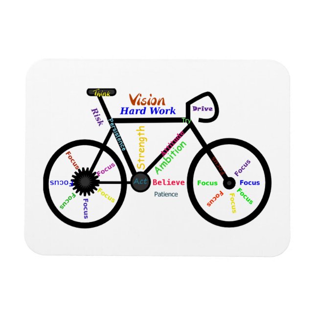 Motivational Words, Biking, Cycling, Bike Mens Magnet (Horizontal)