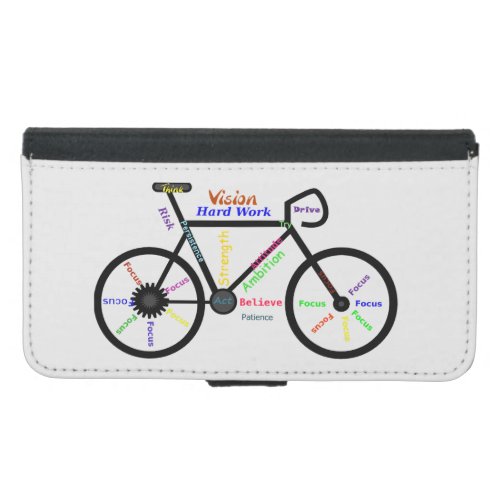 Motivational Words Biking Cycling Bike Samsung Galaxy S5 Wallet Case