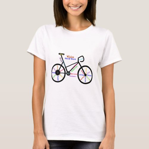Motivational Words Biking Cycling Bike T_Shirt