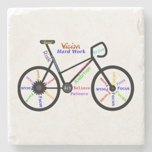 Motivational Words, Biking, Cycling, Bike Women Stone Coaster