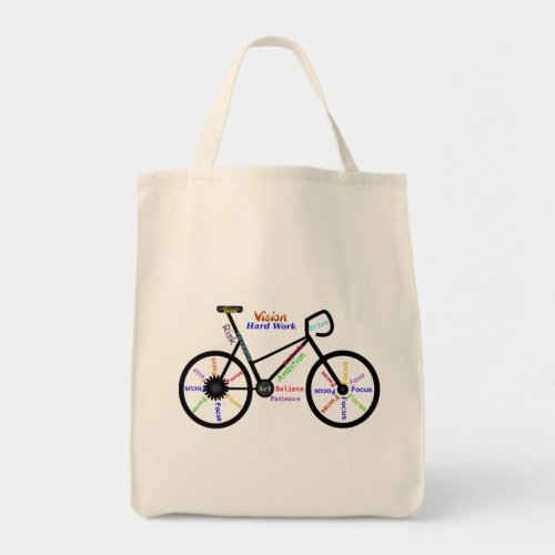 Motivational Words Biking Cycling Bike Women Tote Bag