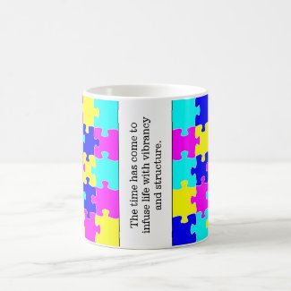 Motivational Words & Colorful Jigsaw Puzzle Pieces