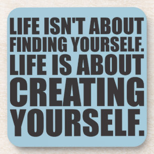 Motivational Words - Create Yourself Drink Coaster