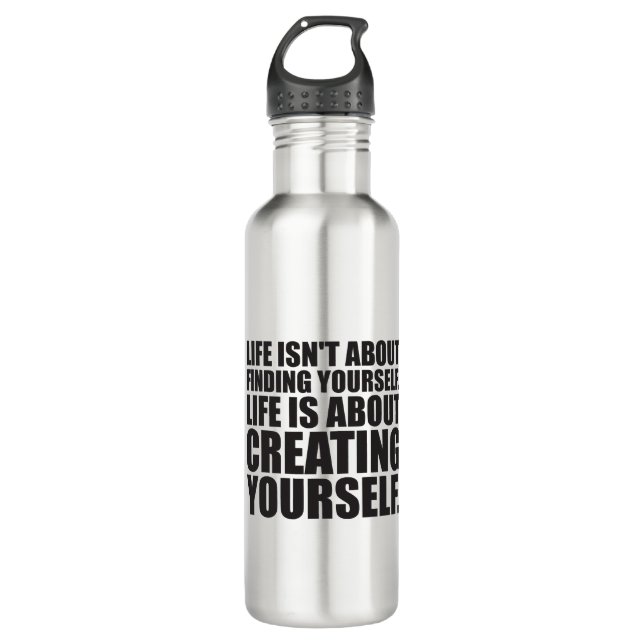 Motivational Words - Create Yourself Water Bottle (Front)