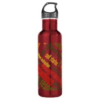 Motivational Words encourage positive values Water Bottle