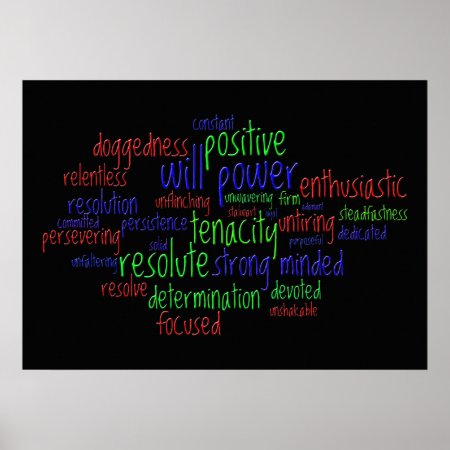 Motivational Words Encouraging a Positive Attitude Poster