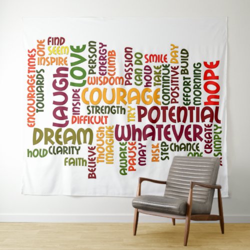 Motivational Words for positive encouragement Tapestry