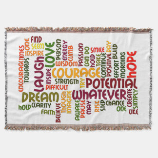 Motivational Words for positive encouragement Throw Blanket