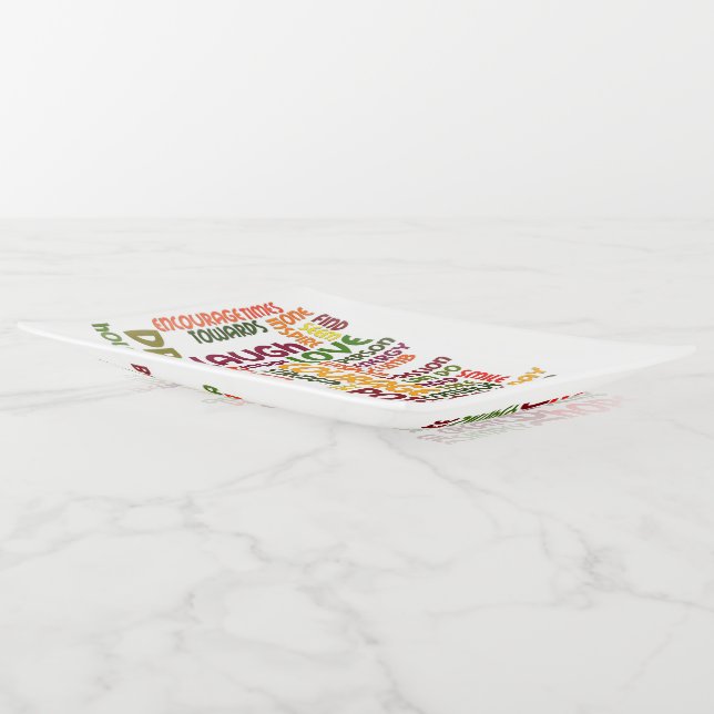 Motivational Words for positive encouragement Trinket Tray (Angled)