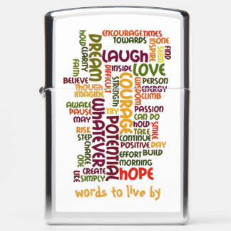 Motivational Words for positive encouragement Zippo Lighter