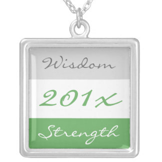 Motivational Words Green Graduate Necklace