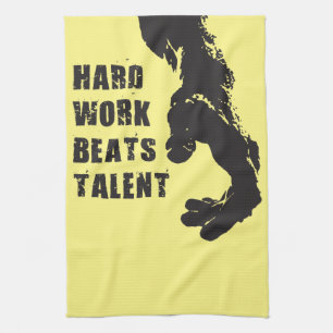 Motivational Words - Hard Work Beats Talent Towel