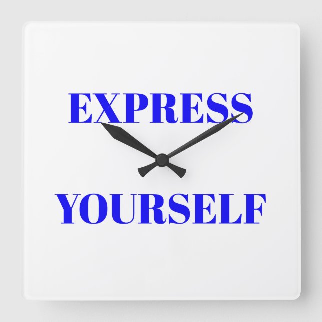 Motivational words ideal inspirational cute design square wall clock (Front)
