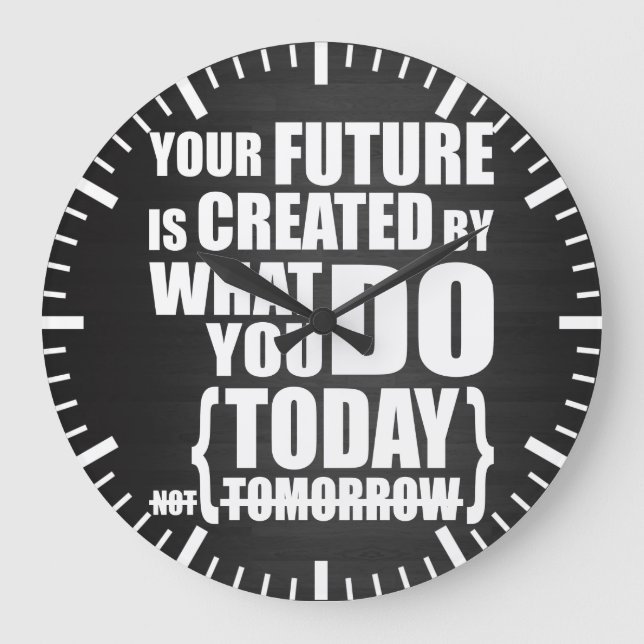 Motivational Words Large Clock (Front)
