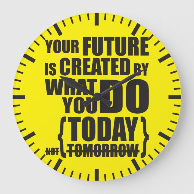 Motivational Words Large Clock (Front)