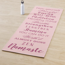 Motivational Words Modern Pink Yoga Mat