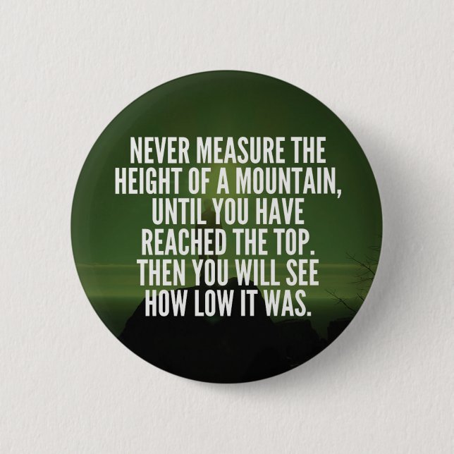 Motivational Words - Mountain Button (Front)