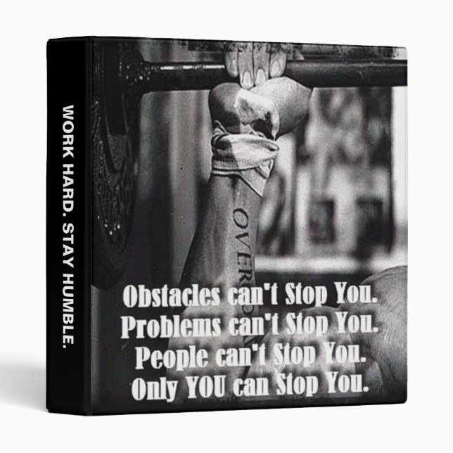 Motivational Words - Obstacles Can't Stop You Binder (Front/Spine)