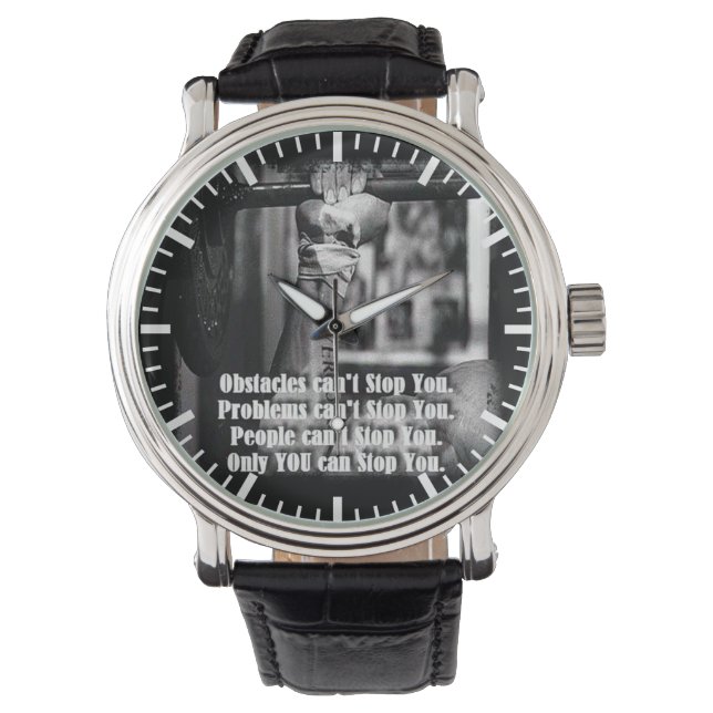 Motivational Words - Obstacles Can't Stop You Watch (Front)
