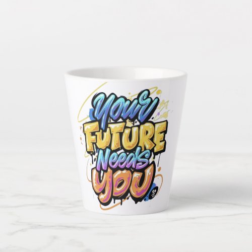 motivational words pattern  latte mug