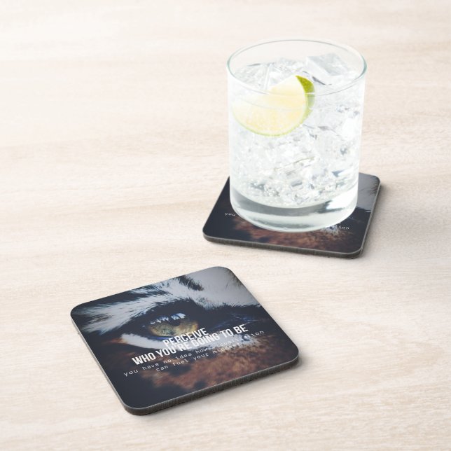 Motivational Words - Perceive and Visualize Drink Coaster (Right Side)