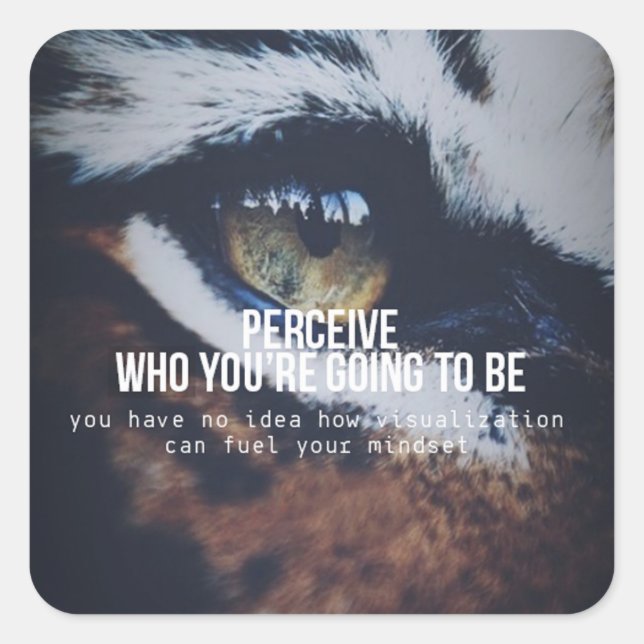 Motivational Words - Perceive and Visualize Square Sticker (Front)
