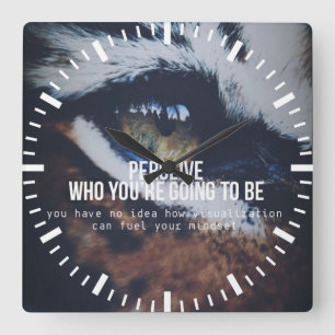 Motivational Words - Perceive and Visualize Square Wall Clock