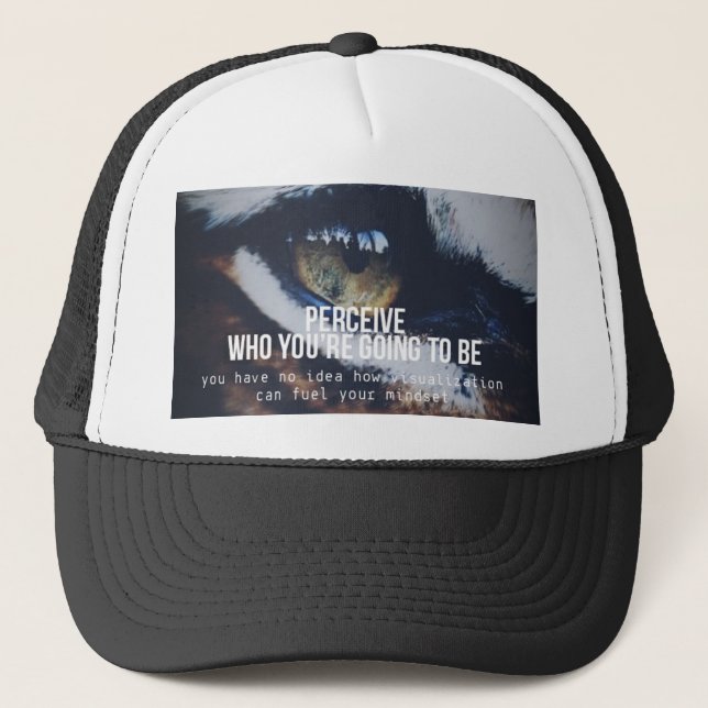 Motivational Words - Perceive and Visualize Trucker Hat (Front)