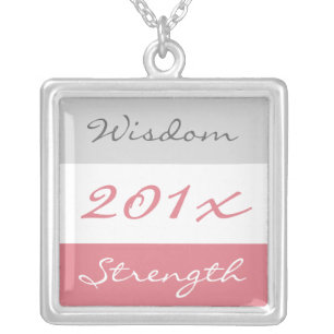 Motivational Words Pink Graduate Necklace