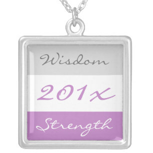 Motivational Words Purple Graduate Necklace