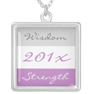 Motivational Words Purple Graduate Necklace