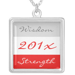 Motivational Words Red Graduate Necklace