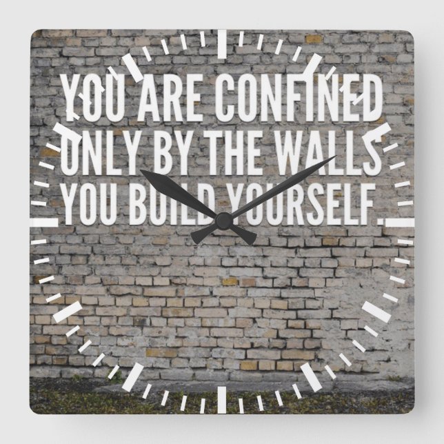 Motivational Words Square Wall Clock (Front)