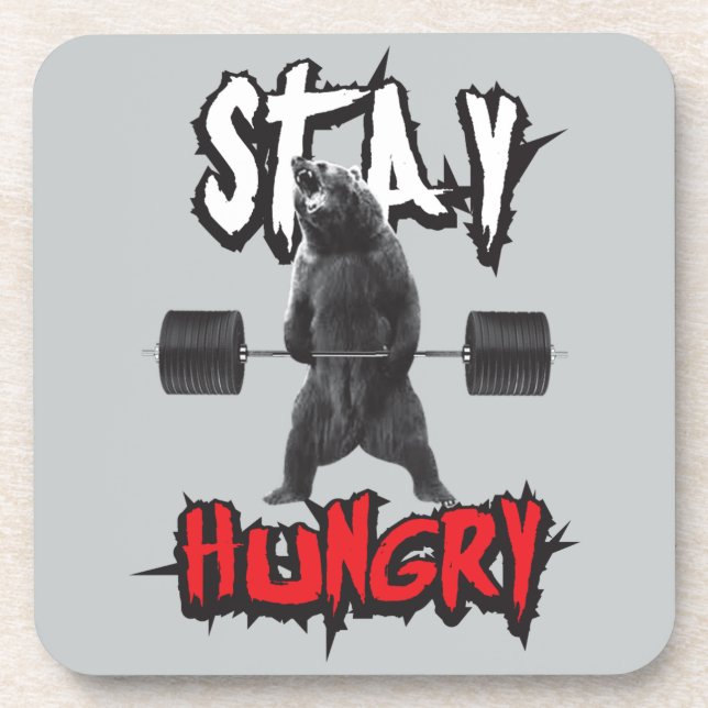 Motivational Words - Stay Hungry Beverage Coaster (Front)