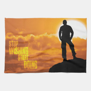 Motivational Words - Stop Wishing, Start Doing. Towel