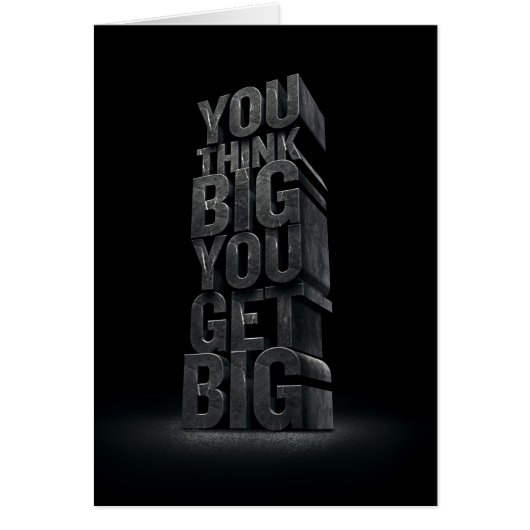 Motivational Words - Think Big, Get Big Cards (Front)