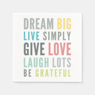 MOTIVATIONAL WORDS TO LOVE BY modern typography Paper Napkins