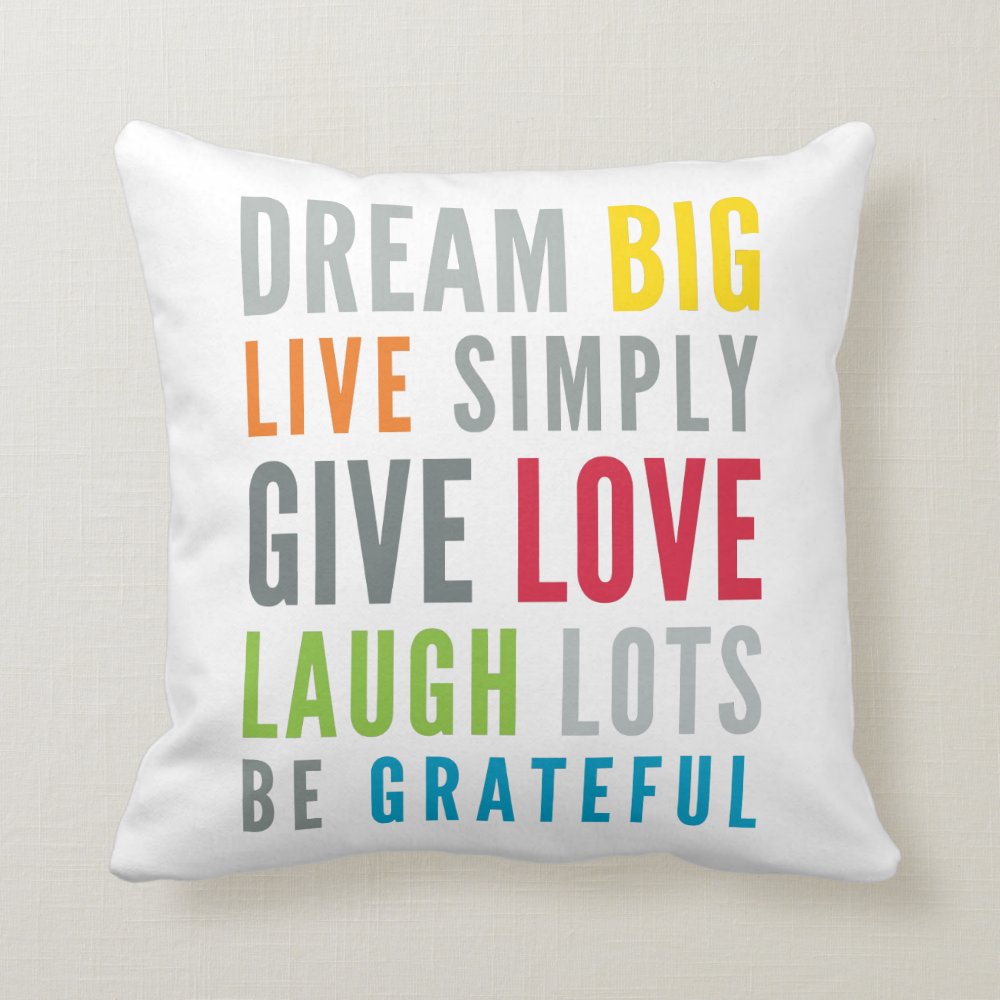 MOTIVATIONAL WORDS TO LOVE BY modern typography Throw Pillow