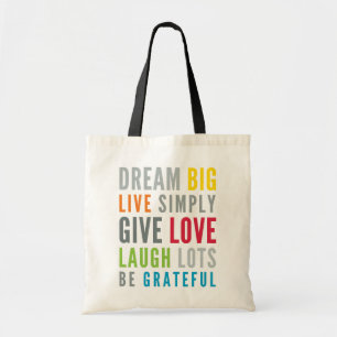 MOTIVATIONAL WORDS TO LOVE BY modern typography Tote Bag