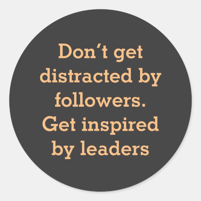 Motivational Words with simple Text on  Classic Round Sticker (Front)