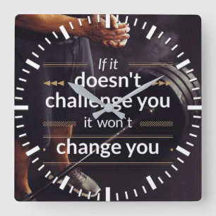Motivational Words - Workout Square Wall Clock